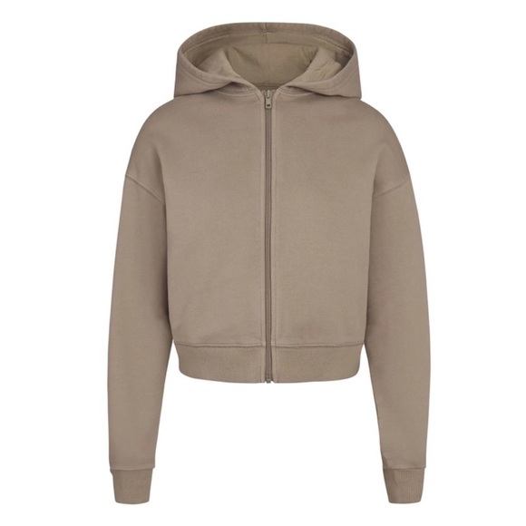 SKIMS Tops - SKIMS Outdoor Fleece Zip-up, Cropped, Desert, XS
